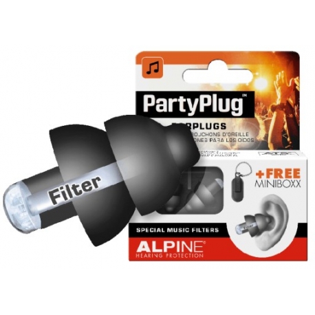 Alpine Party Plug profesjonalne zatyczki, stopery do uszu czarne