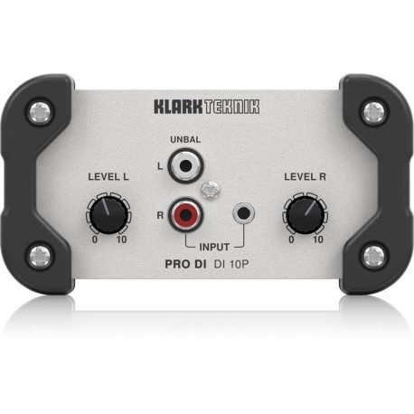 Klark Teknik DI10P to pasywny DI Box z wejściem stereo i wyjściem z sumą mono.